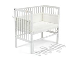 FabiMax Beistellbett BOXSPRING weiß, inkl. Matratze und Nestchen Amelie creme