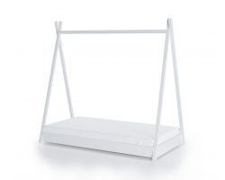 FabiMax Kinderbett Juniorbett Tipi, 80 x 160 cm, weiß, mit Matratze