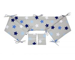 FabiMax Nestchen für Beistellbett Pro, 90x40 cm, blaue Sterne auf grau