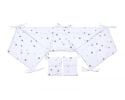 FabiMax Nestchen für Beistellbett Pro, 90x40 cm, graue Sterne auf weiß