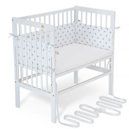 FabiMax Beistellbett BOXSPRING weiß, inkl. Matratze und Nestchen Sternchen, weiß