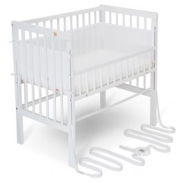 FabiMax Beistellbett BOXSPRING FIX weiß mit Matratze und Nestchen