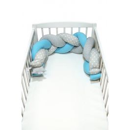 FabiMax Nestchenschlange geflochten, Nestchen Zopf 140x20 cm, grau / blau
