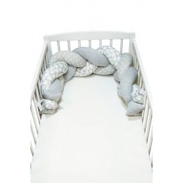 FabiMax Nestchenschlange geflochten, Nestchen Zopf 140x20 cm, grau / weiß
