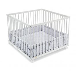 FabiMax Laufgitter 100x100 cm mit Laufgittereinlage graue Blümchen