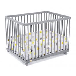 FabiMax Laufgitter 75x100 cm mit Laufgittereinlage gelbe Sterne auf