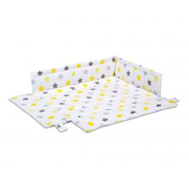 FabiMax Laufgittereinlage 75x100 cm, gelbe Sterne auf weiß
