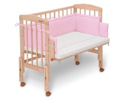 FabiMax Beistellbett PRO mit Matratze und Nestchen Amelie rosa