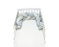 FabiMax Nestchenschlange geflochten, Nestchen Zopf 140x20 cm, grau / weiß