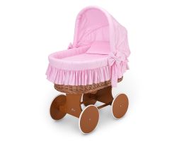 FabiMax Stubenwagen / Bollerwagen PLUS mit Matratze und Ausstattung Amelie rosa
