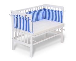 FabiMax Beistellbett BASIC weiß, inkl. Matratze und Nestchen Betty blau