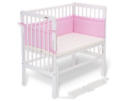FabiMax Beistellbett BOXSPRING weiß, inkl. Matratze und Nestchen Amelie rosa
