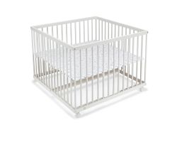 FabiMax Laufgitter 100x100 cm, Buche, weiß lackiert