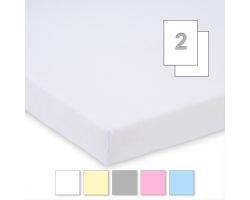 Doppelpack FabiMax Frottee Spannbettlaken für Beistellbett und Wiege, 90 x 55 cm