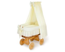 FabiMax Stubenwagen XXL mit Matratze CLASSIC und Ausstatung Amelie creme