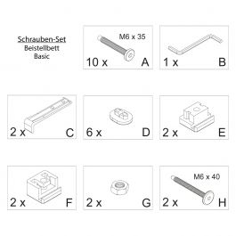 FabiMax Schraubenset für Beistellbett Basic natur