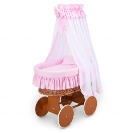 FabiMax Stubenwagen PLUS mit Matratze und Ausstattung Amelie rosa