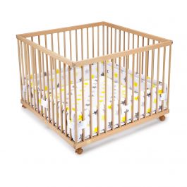 FabiMax Laufgitter 100x100 cm mit Laufgittereinlage gelbe Sterne auf