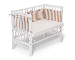 FabiMax Beistellbett BASIC weiß, inkl. Matratze und Nestchen Betty beige