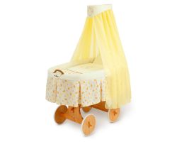 FabiMax Stubenwagen XXL mit Matratze CLASSIC und Ausstatung Lilly orange