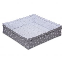 FabiMax Laufgittereinlage 100x100 cm, Sterne weiß / grau